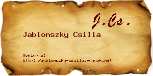 Jablonszky Csilla névjegykártya